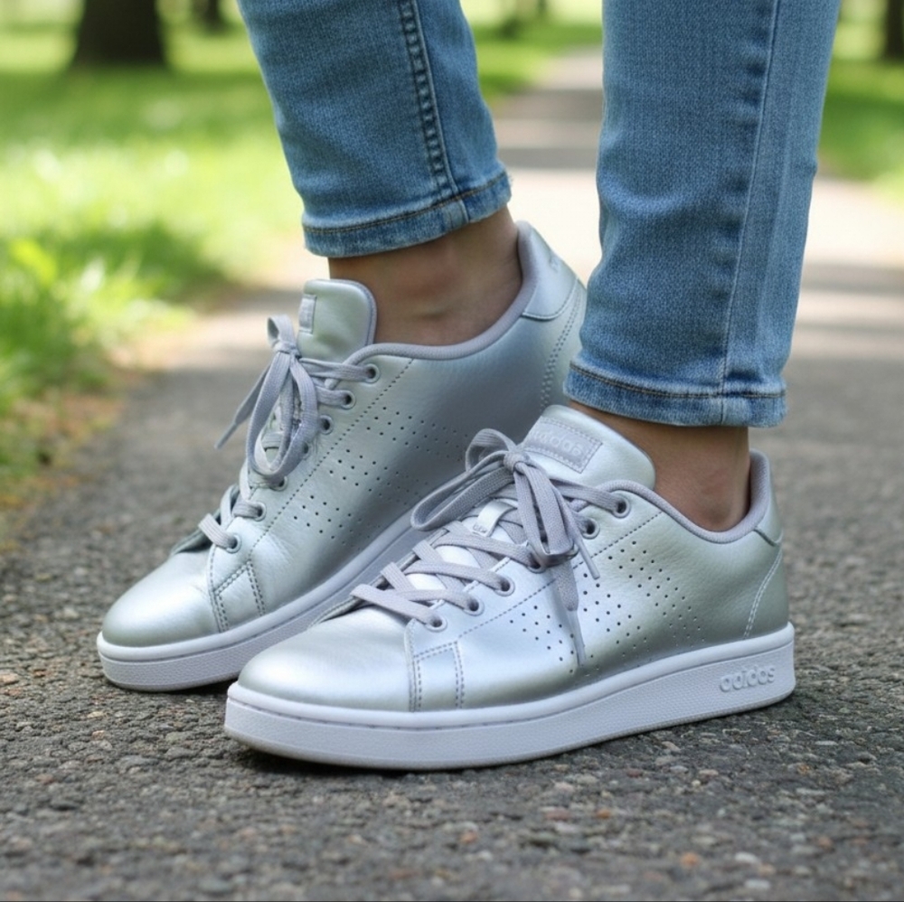 Silver adidas Cloudfoam Sneakers